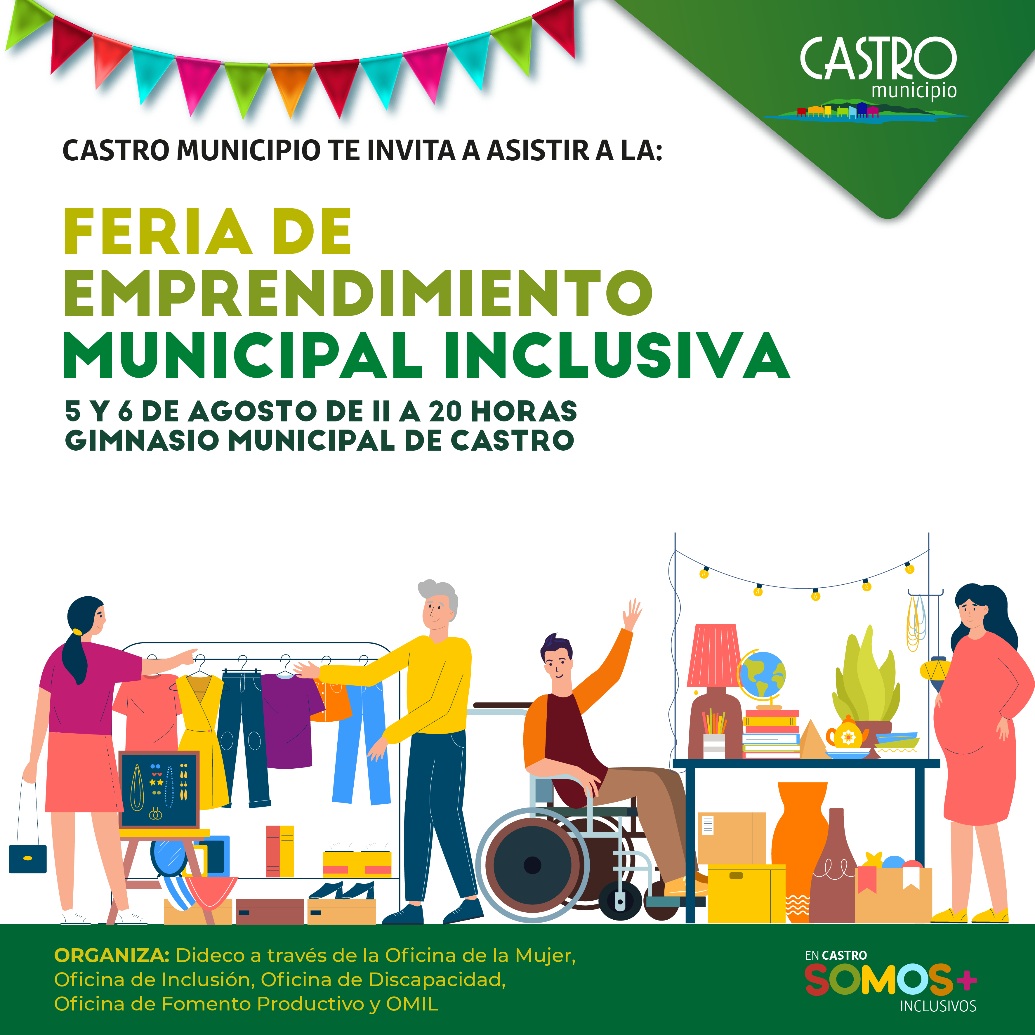 Castro apoya a emprendedores con Feria Municipal Inclusiva