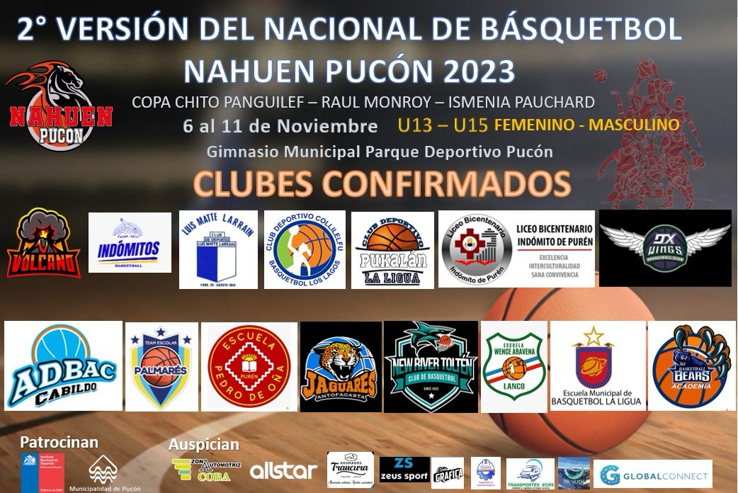 DEL 9 AL 11 DE NOVIEMBRE EN PUCÓN REALIZARÁN SEGUNDO CAMPEONATO NACIONAL DE BÁSQUETBOL U13 Y U15 – Website de la Municipalidad de Pucón
