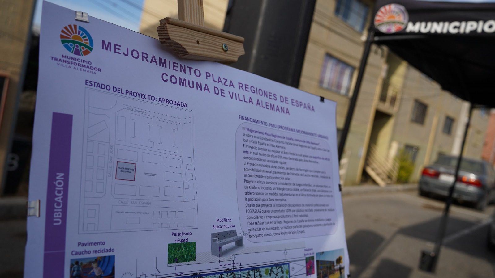 AFINAN DETALLES PARA EL INICIO DE OBRAS DE MEJORAMIENTO DE LA PLAZA REGIONES DE ESPAÑA EN VILLA ALEMANA