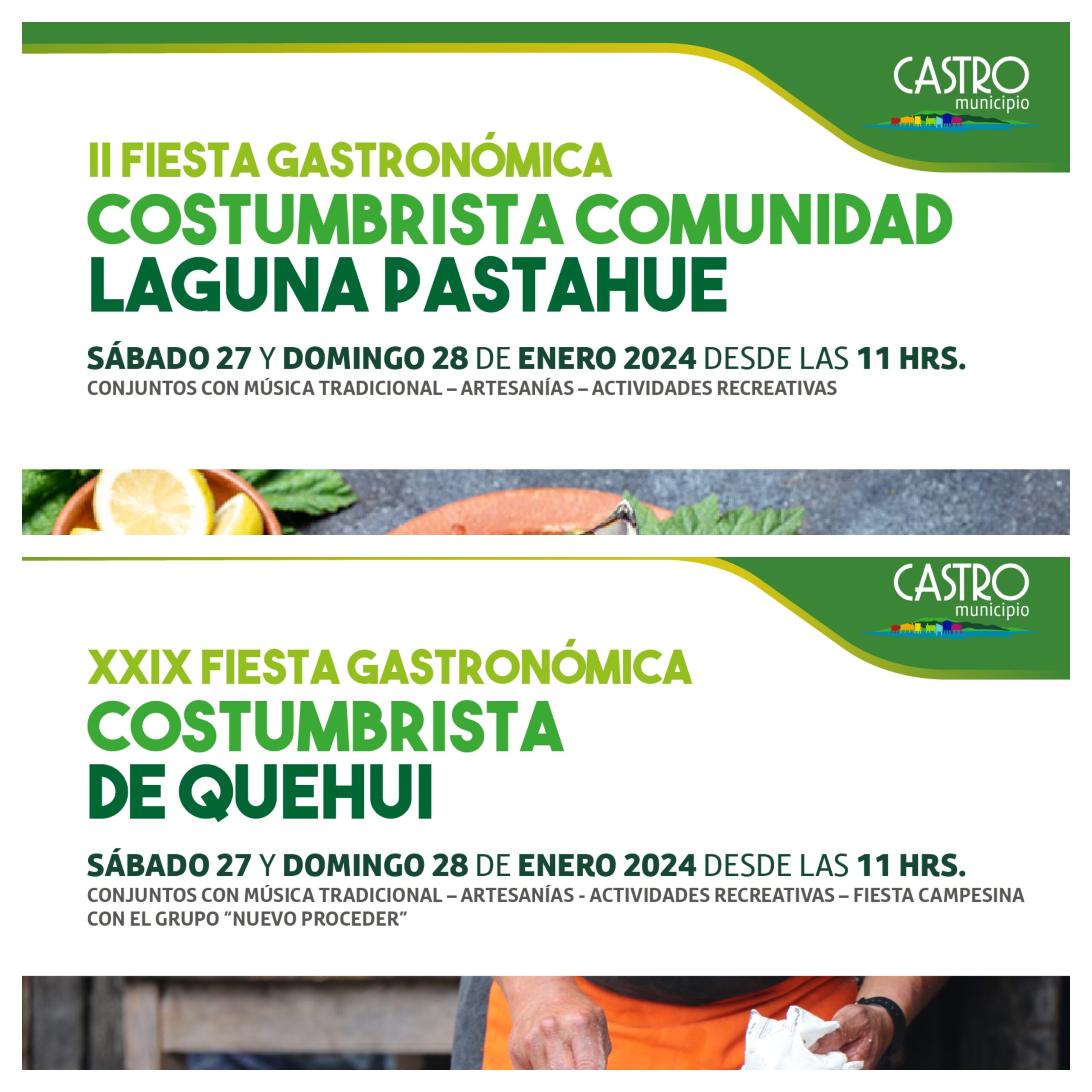 Dos destacados Polos Turísticos de Castro celebran sus Fiestas Gastronómicas Costumbristas